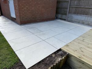 Quartz White Porcelain Patio Paving Slabs – 900×600